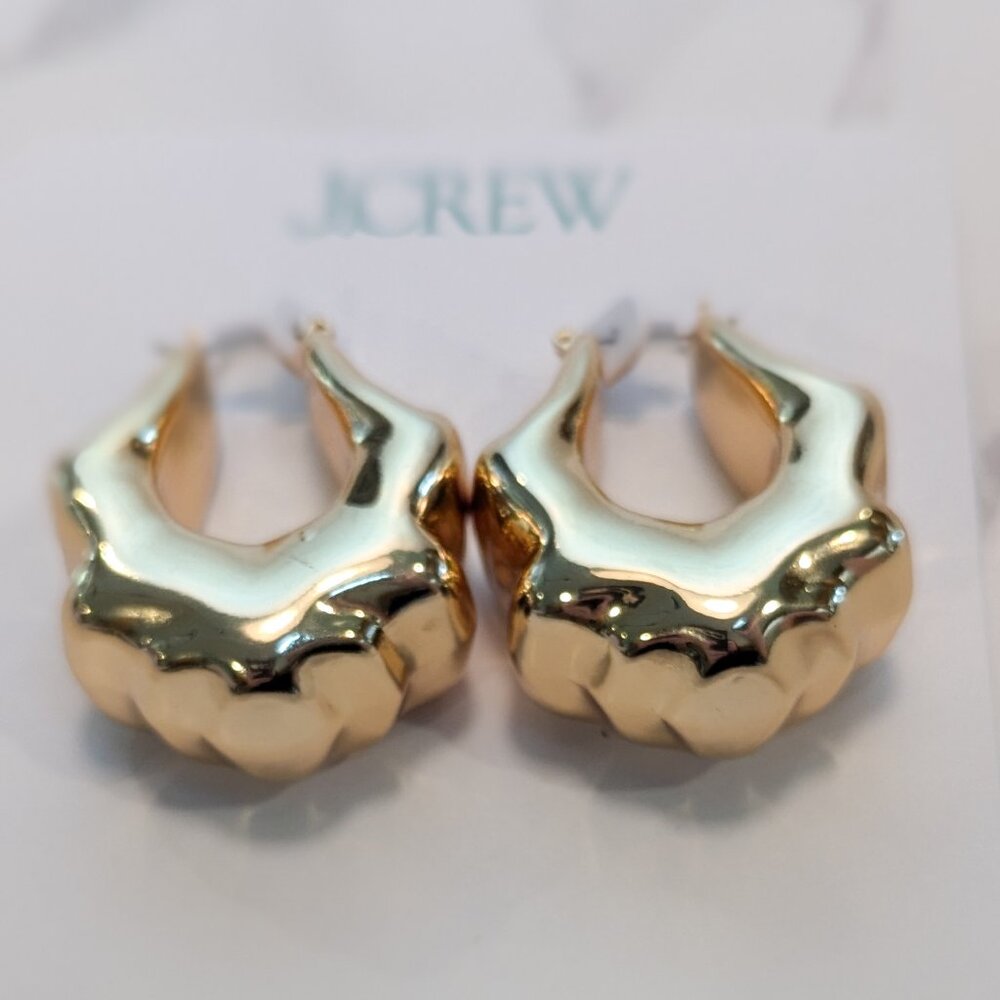 J.Crew Lightweight Sculpted Hoop Earrings - Picture 5 of 6